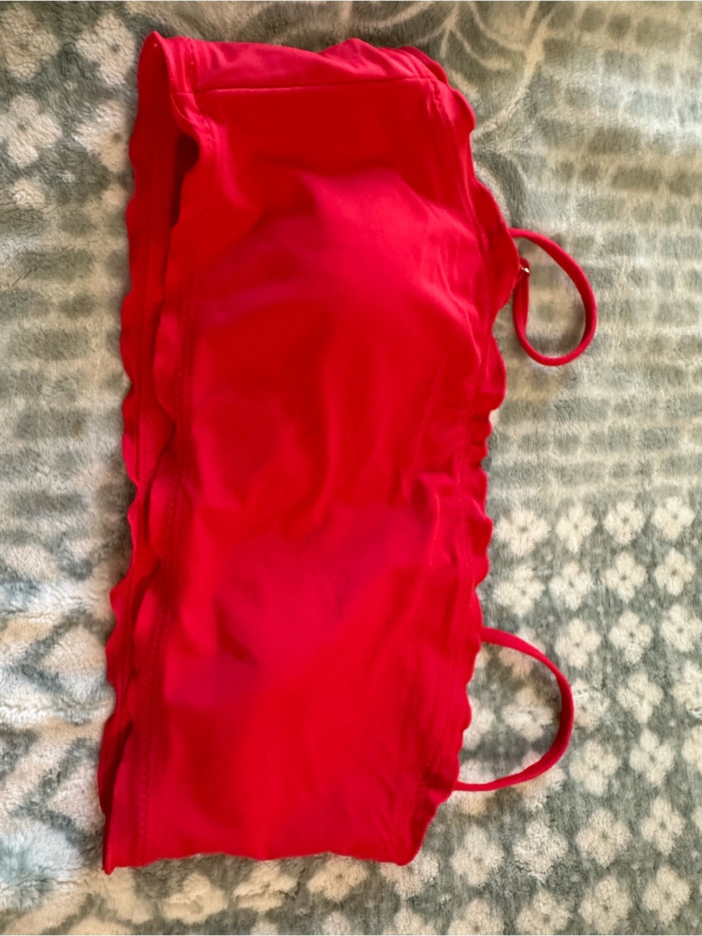 Jrs Nobo Bright Red Scalloped Bralette L 11-13